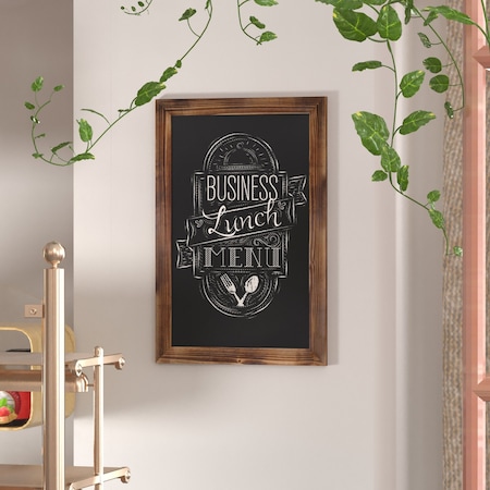 20 X 30 Torched Wood Magnetic Hanging Chalkboard